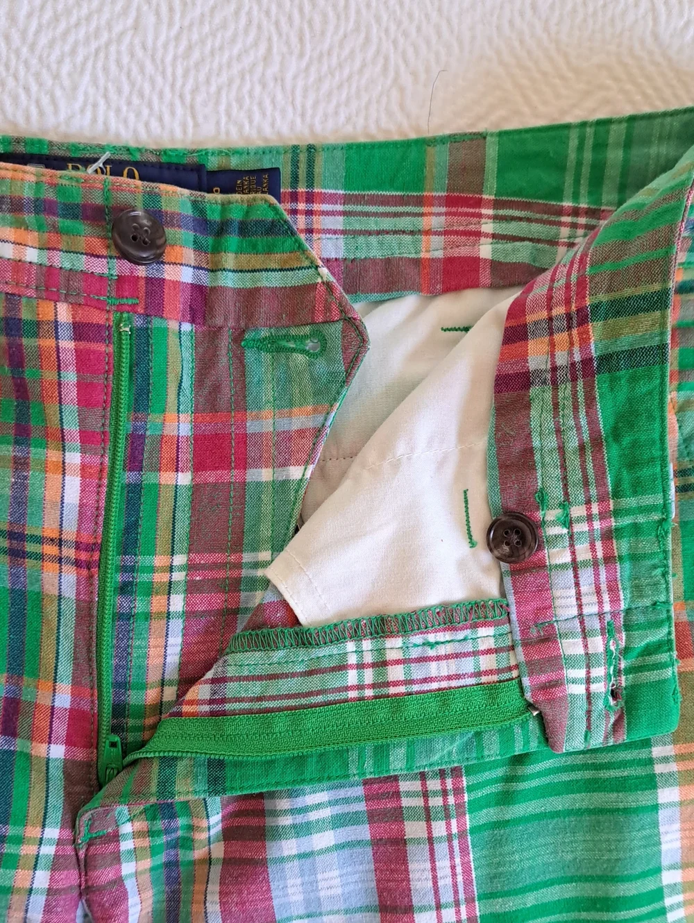 NWT POLO Ralph Lauren Womens Preppy/Summer Madras Plaid Linen Blend 4